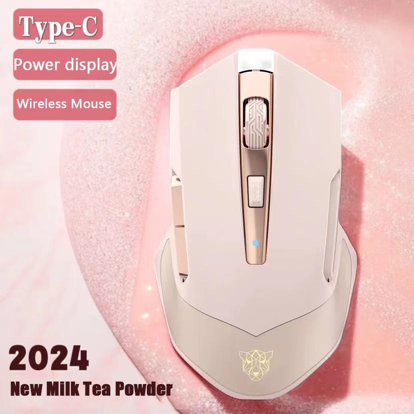 Pc Gaming Pink - Rato rosa bonito sem fio, carregamento